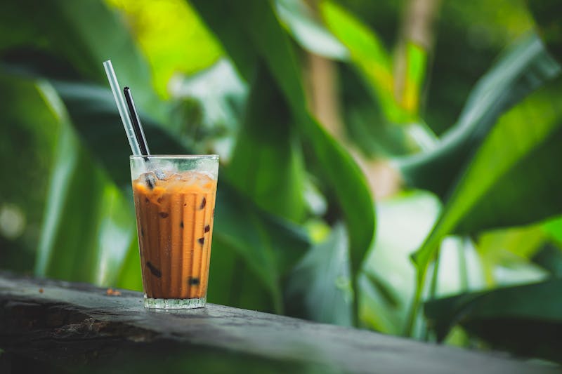 Iced sweet tea in a tall glass with lemon